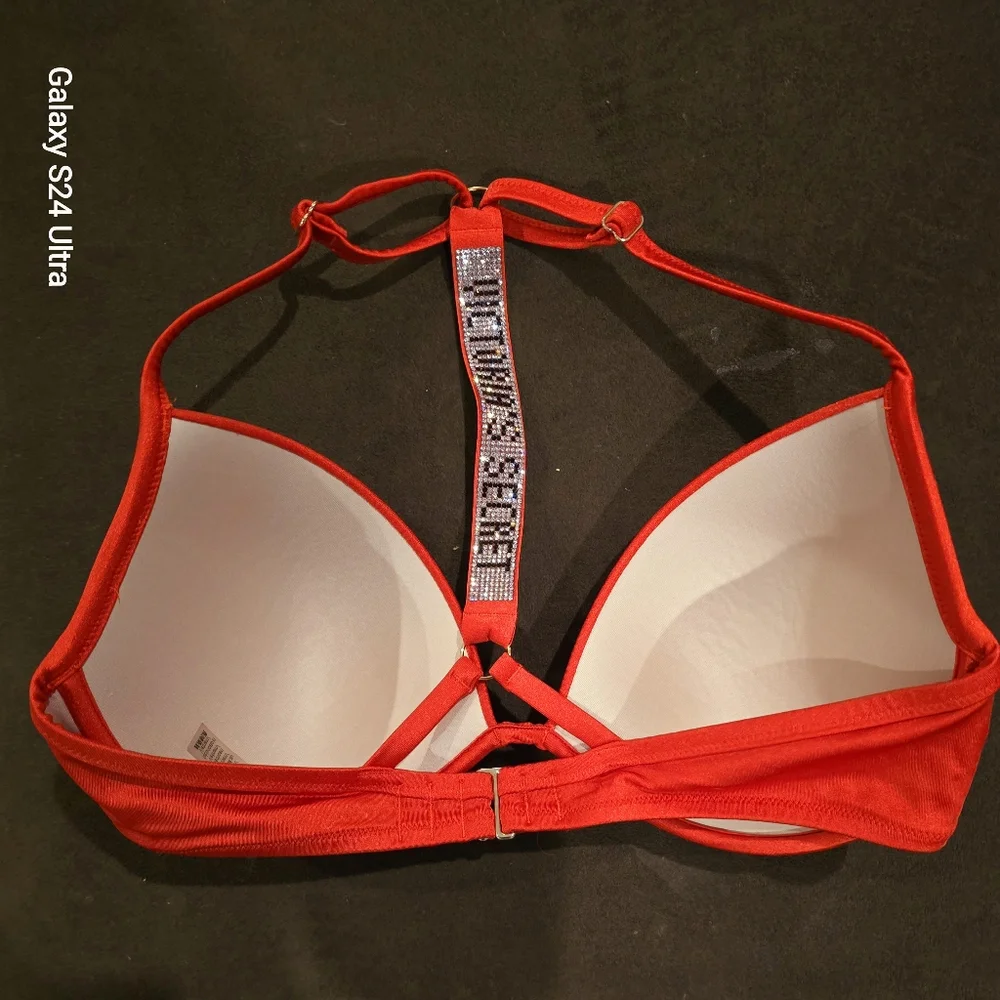 NWT Red Satin Victoria's Secret Rhinestone Bikini - Picture 2 of 3